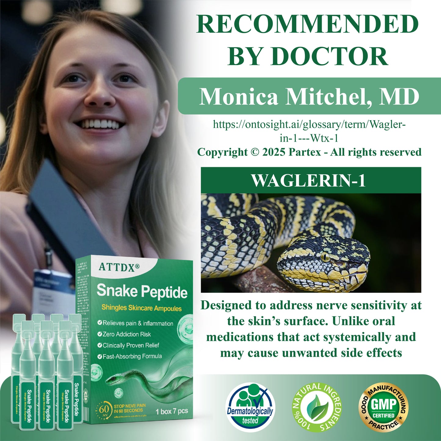 ATTDX® Snake Peptide Shingles Skincare Ampoules