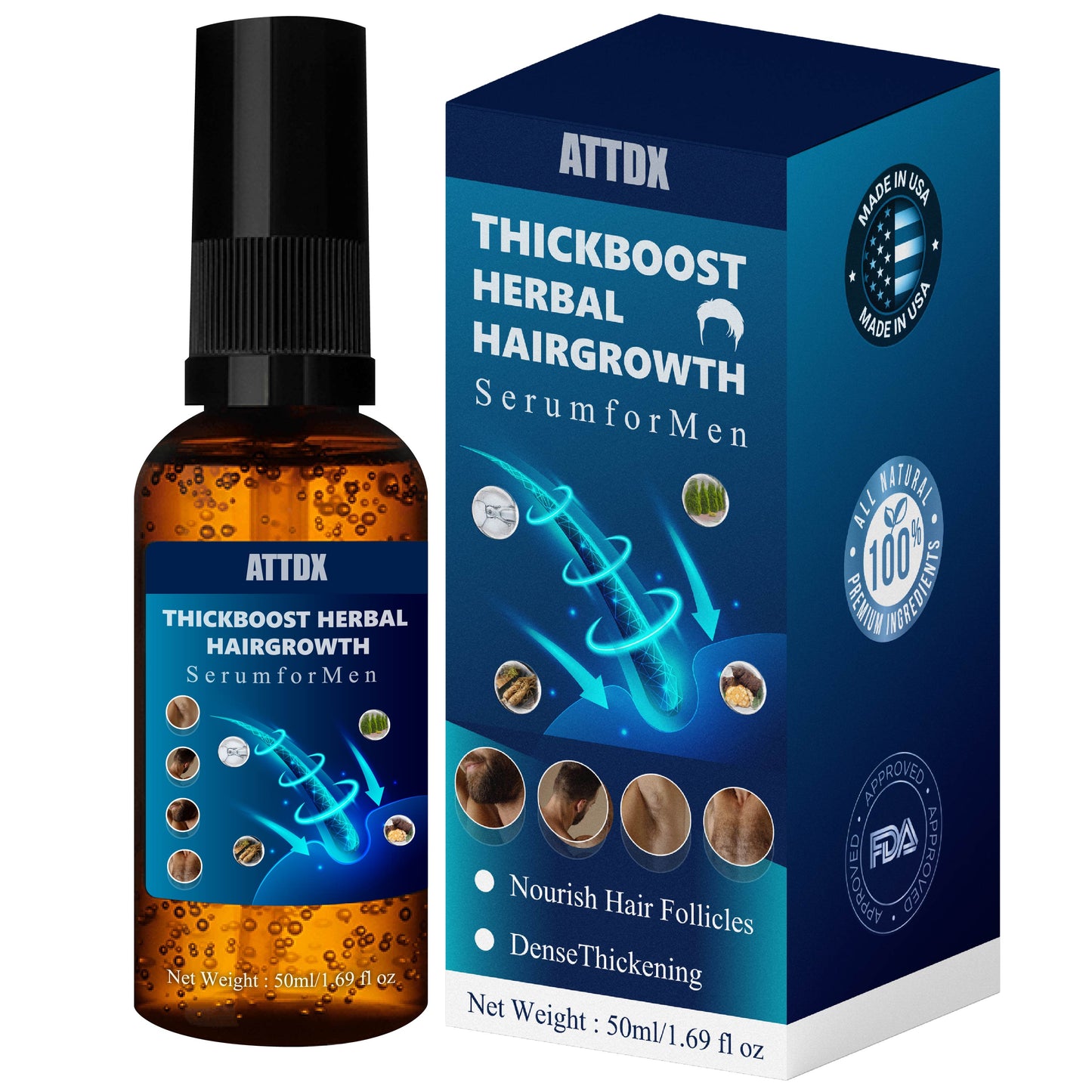 ThickBoost Herbal HairGrowth Serum for Men