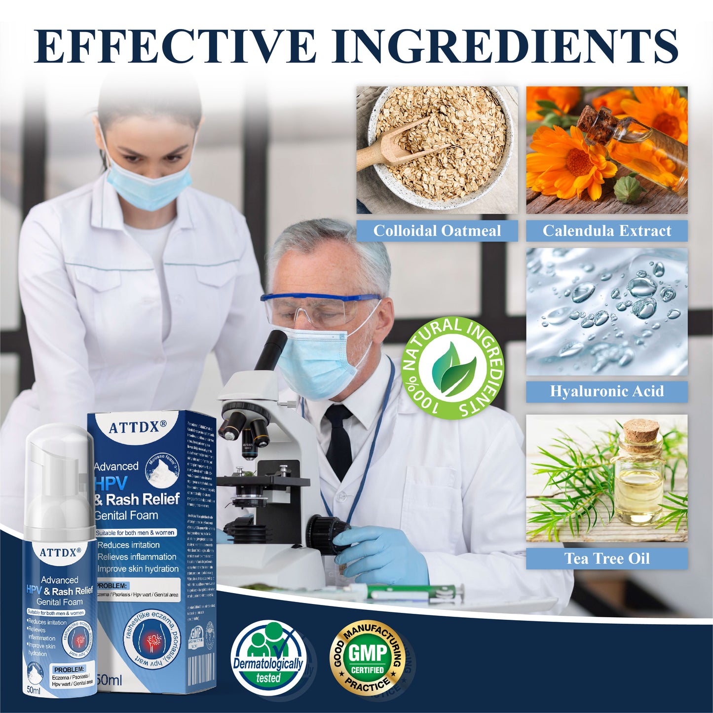 ATTDX® Advanced HPV & Rash Relief Genital Foam
