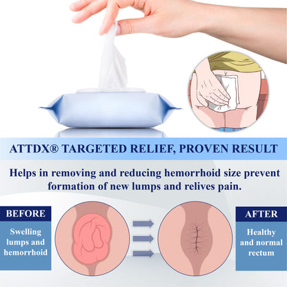 ATTDX® Advanced Relief Hemorrhoid Flushable Wipes