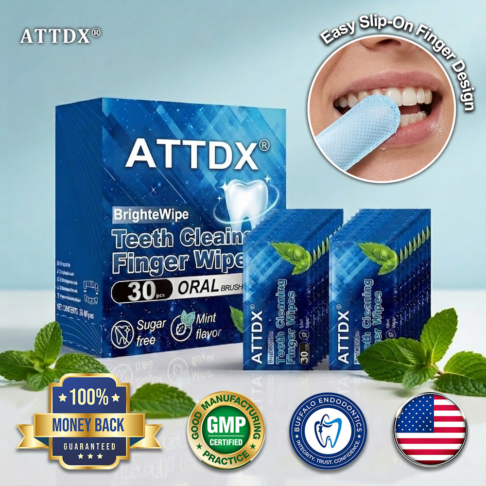 ATTDX® BrighteWipe Teeth Cleaning Finger Wipes