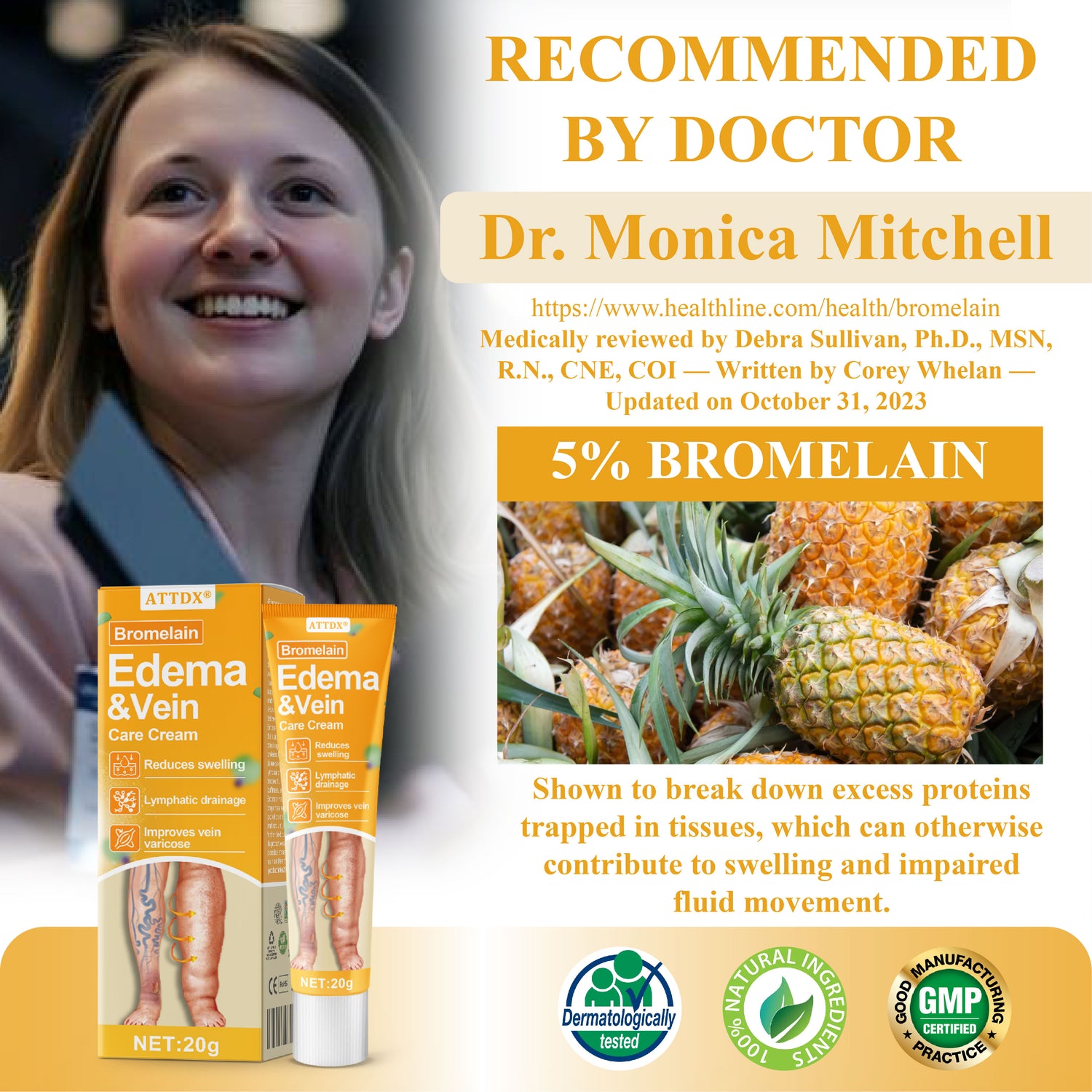 ATTDX® Bromelain Edema & Vein Care Cream 37 ATTDX® Bromelain Edema & Vein Care Cream