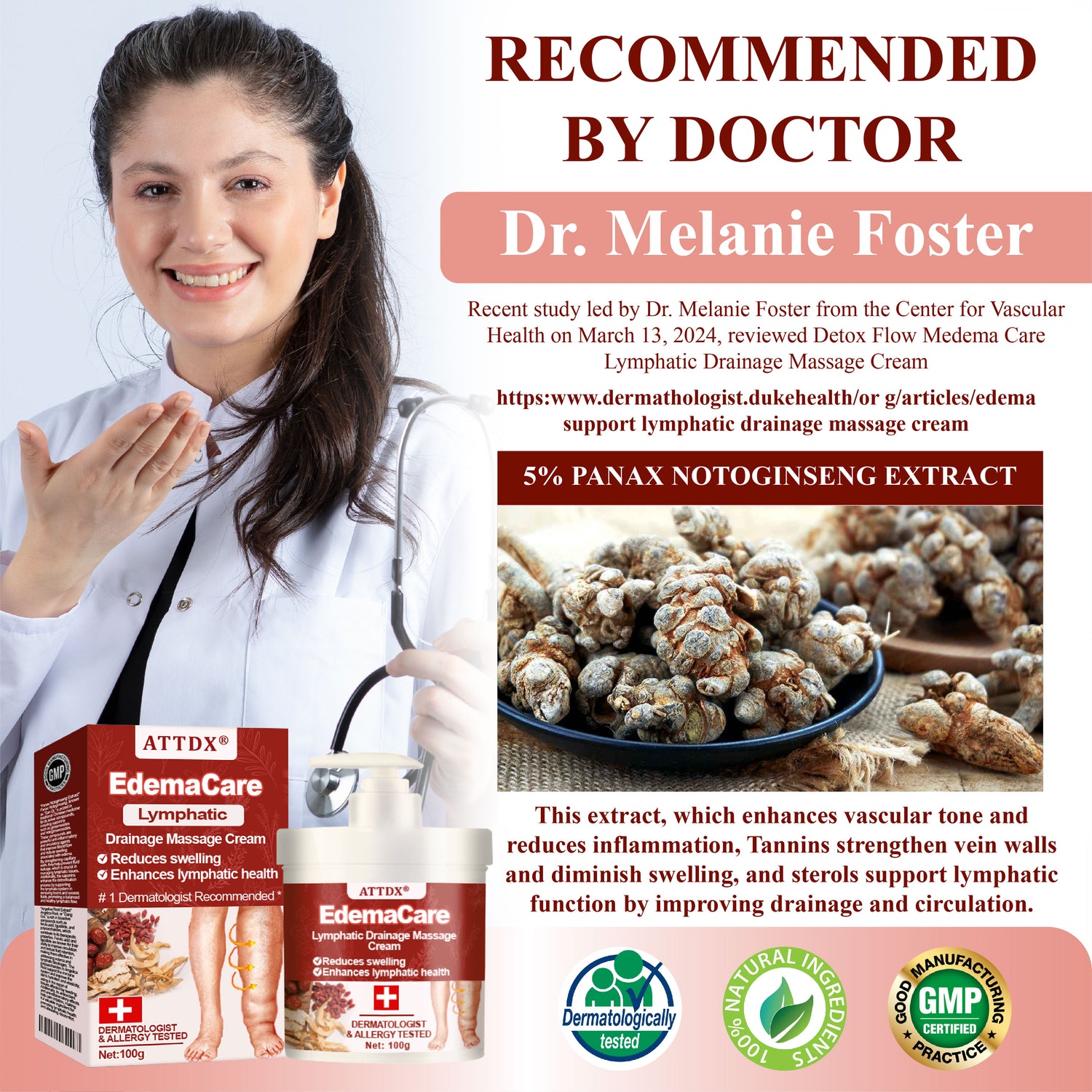 ATTDX® EdemaCare Lymphatic Drainage Massage Cream