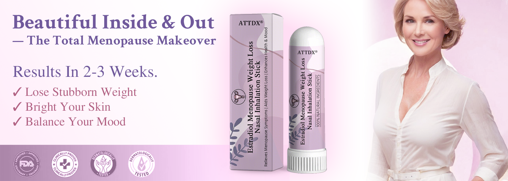 ATTDX® Estradiol Menopause Weight Loss Nasal Inhalation Stick 14 ATTDX® Estradiol Menopause Weight Loss Nasal Inhalation Stick