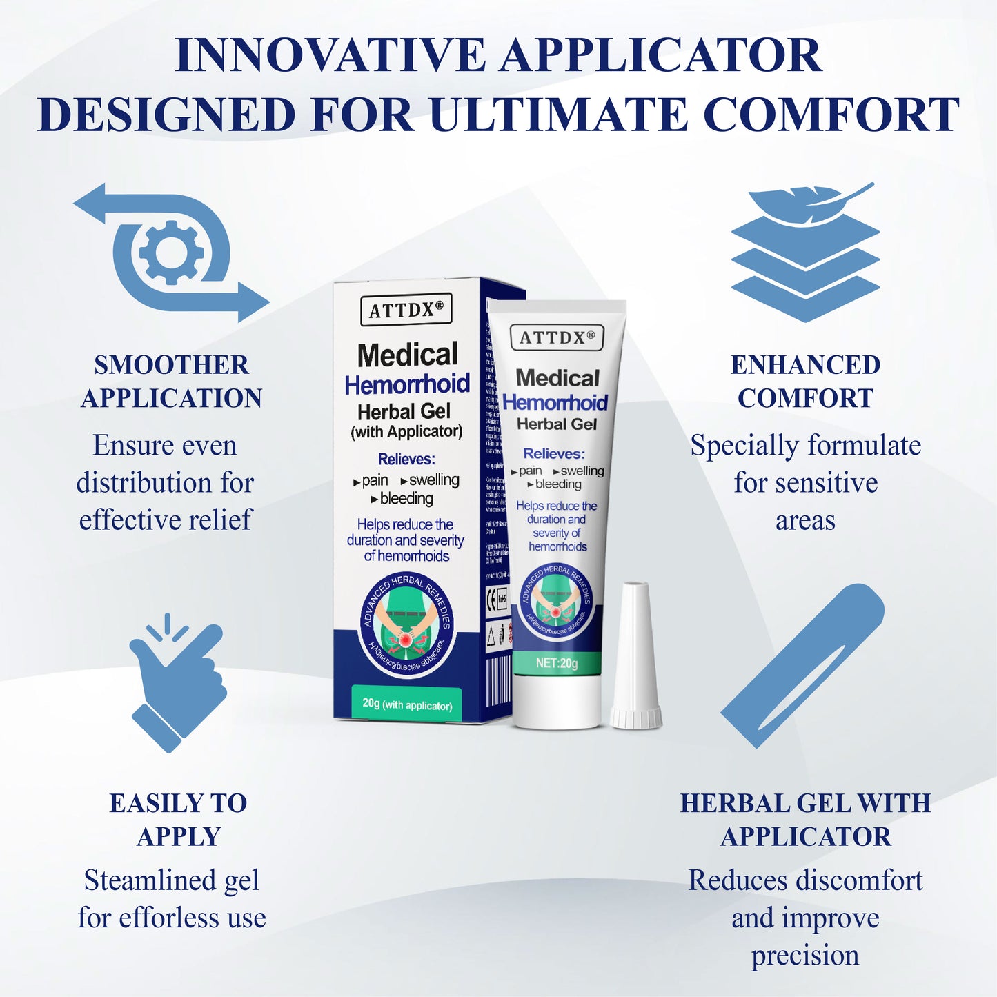 ATTDX® Medical Hemorrhoid Herbal Gel with Applicator