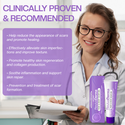 ATTDX® RevivaDerma Face & Body Scar Gel - Clinically proven to flatten and fade surgical scars, acne marks, burns, and trauma-related scars