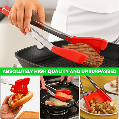 👍 HomeCleanGoods™ FlexiGrip Dual-Action Food Tongs