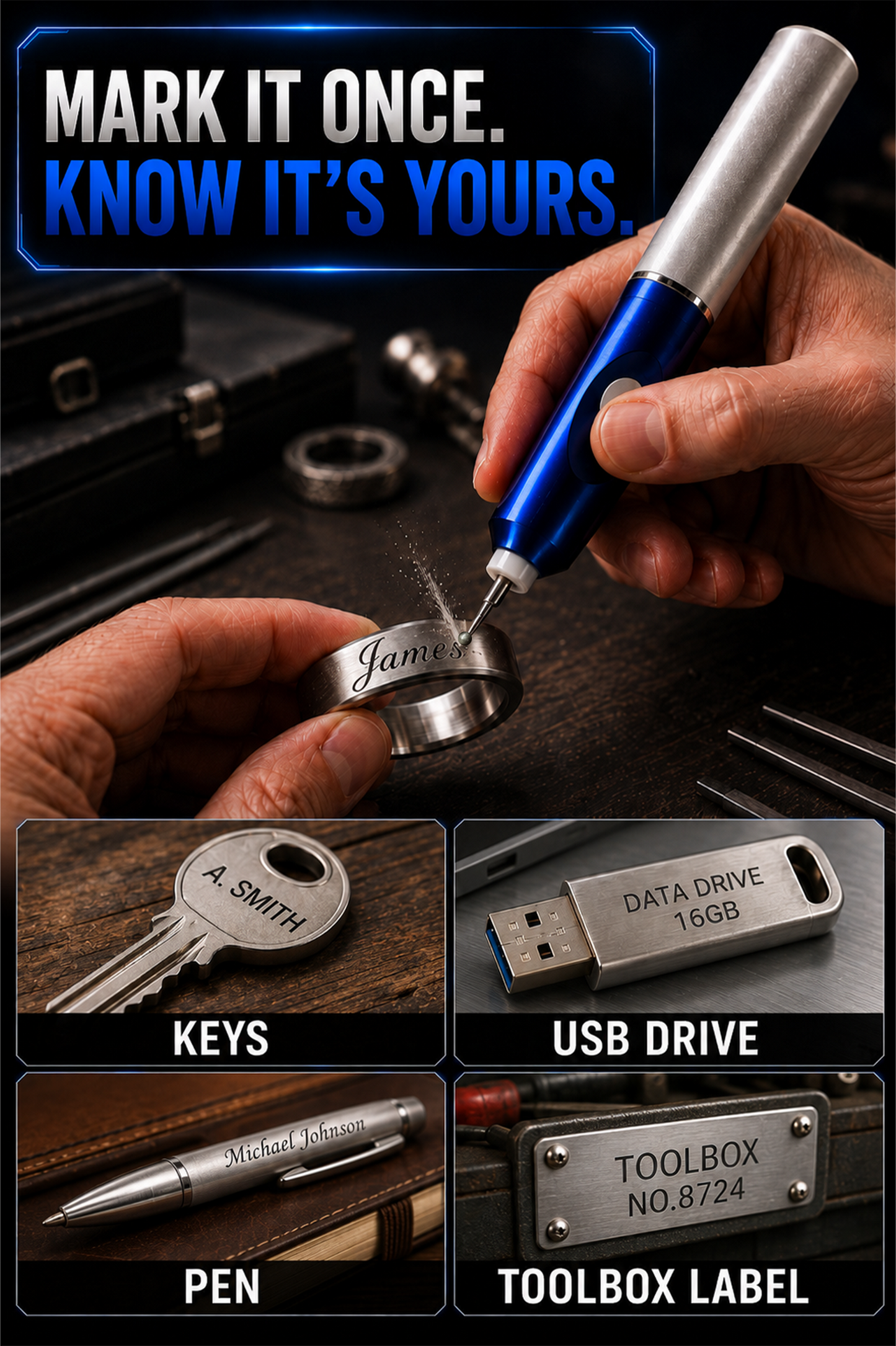 HiFiveGo™ TorqueScribe 20K Load-Sense Electric Engraving Pen