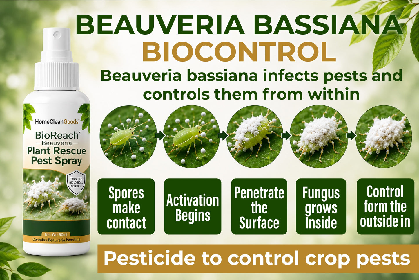 HomeCleanGoods™ BioReach Beauveria Plant Rescue Pest Spray