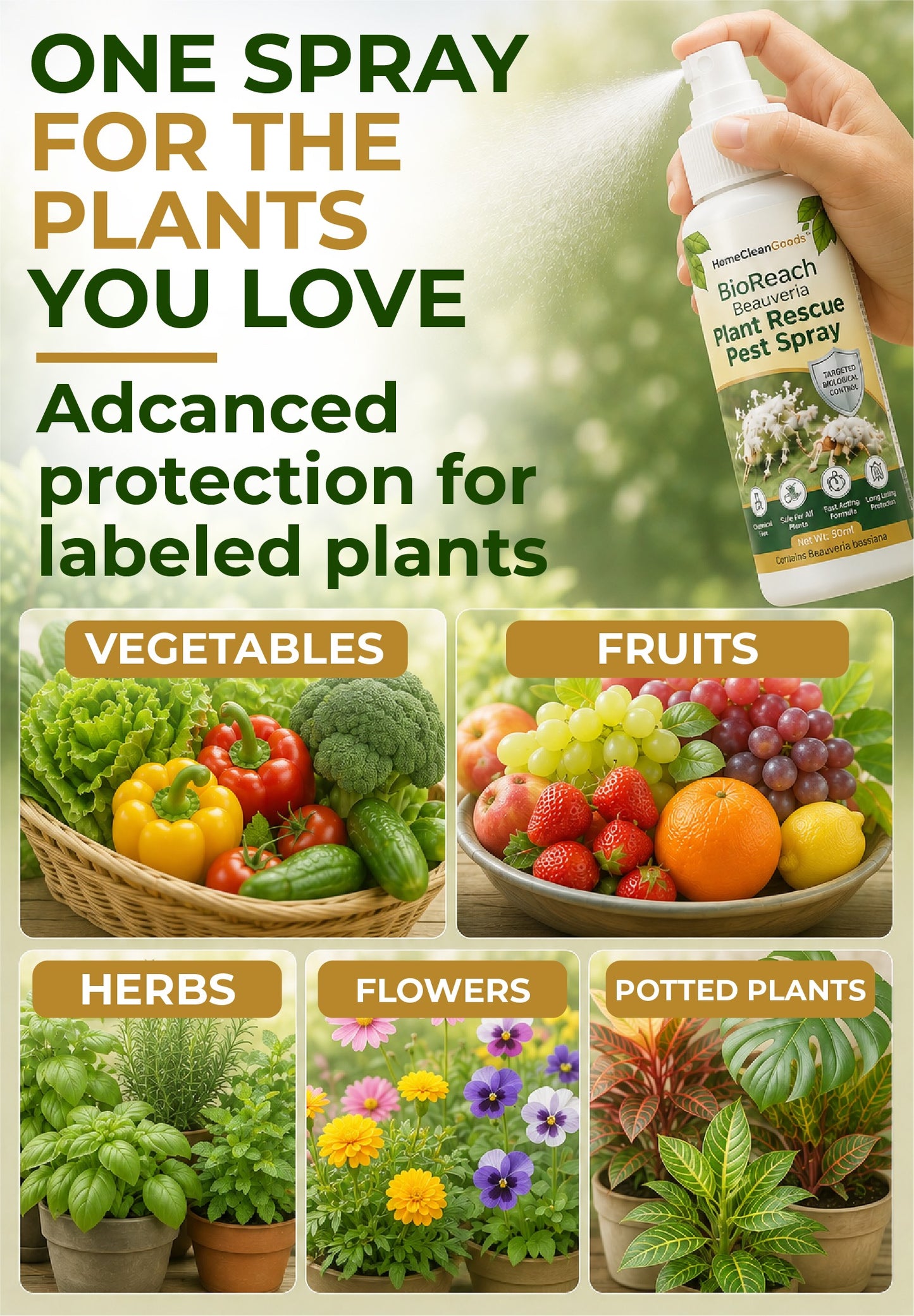 HomeCleanGoods™ BioReach Beauveria Plant Rescue Pest Spray