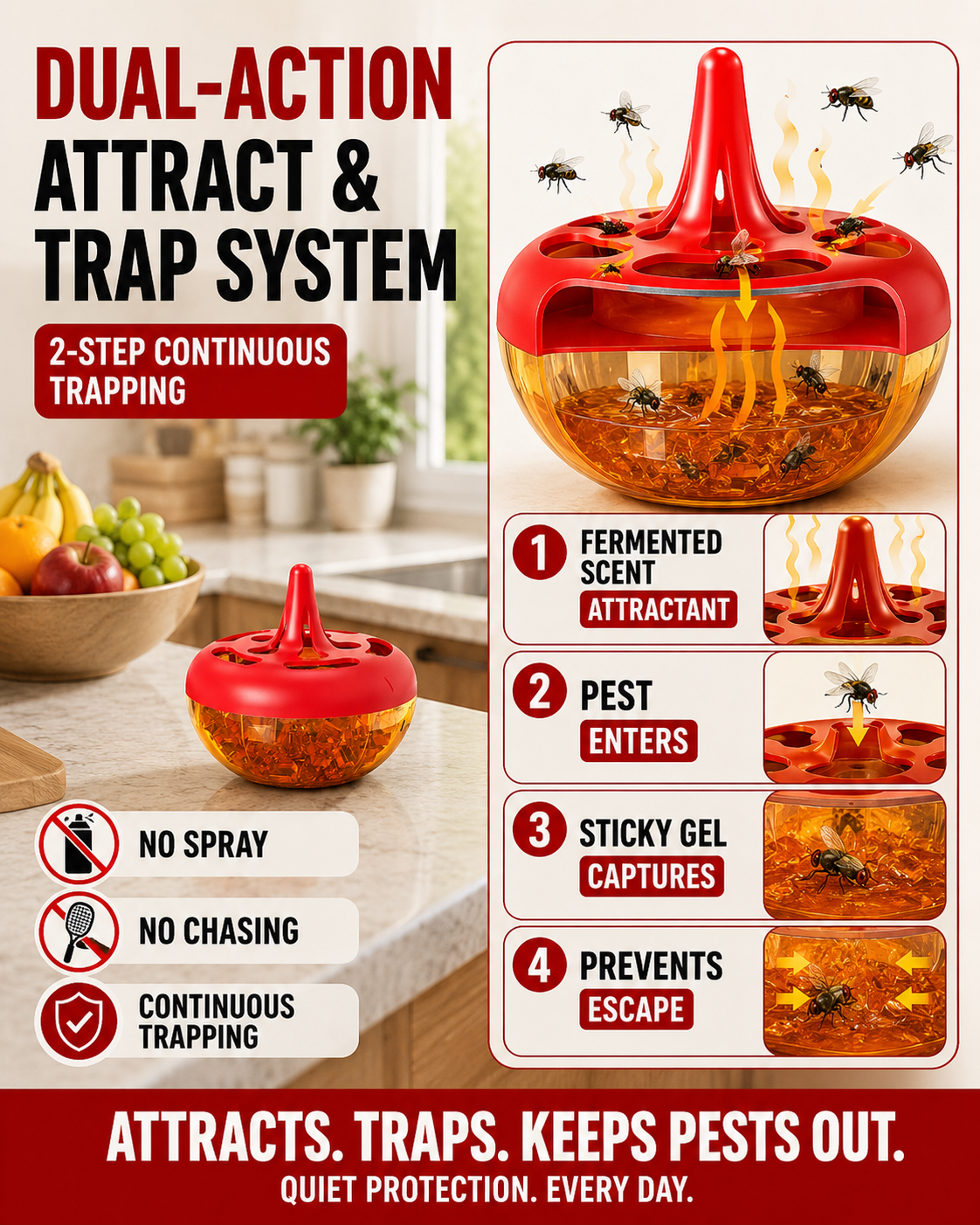 HomeCleanGoods™ CleanNest Pro 365 Fly & Multi-Pest Bait Trap