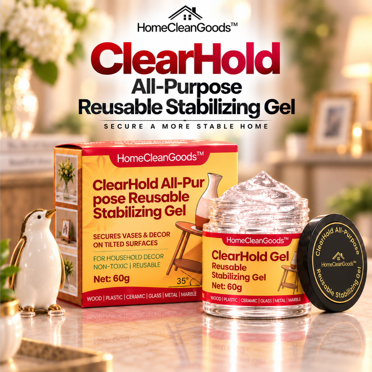 HomeCleanGoods™ ClearHold All-Purpose Reusable Stabilizing Gel