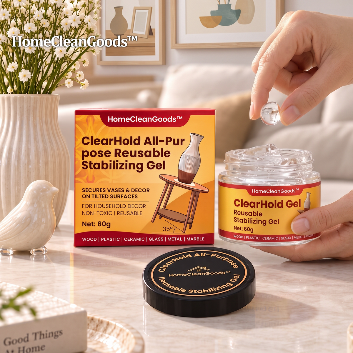 HomeCleanGoods™ ClearHold All-Purpose Reusable Stabilizing Gel