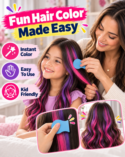 HomeCleanGoods™ ColorGlide Instant DIY Temporary Pressed Hair Chalk