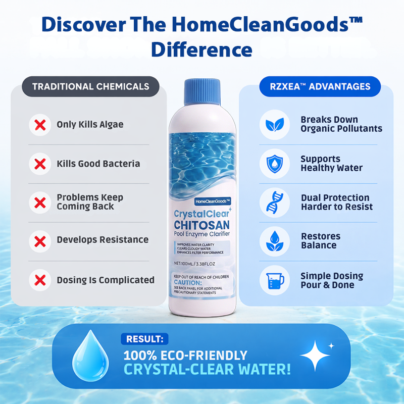 HomeCleanGoods™ CrystalClear Chitosan Pool Enzyme Clarifier