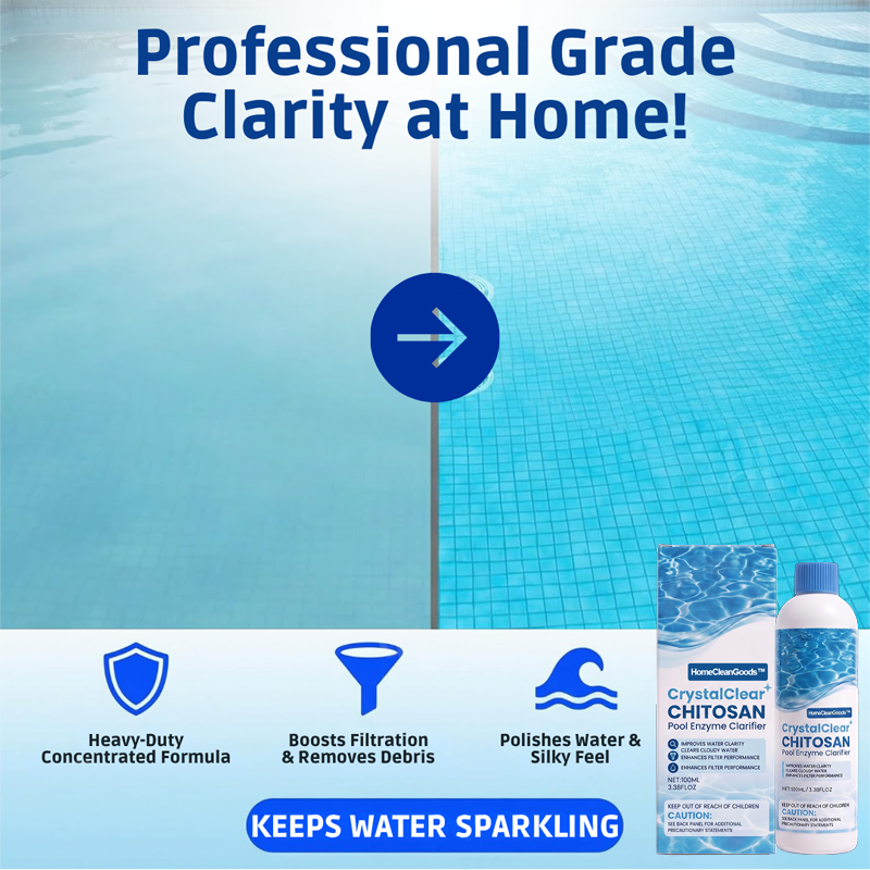 HomeCleanGoods™ CrystalClear Chitosan Pool Enzyme Clarifier