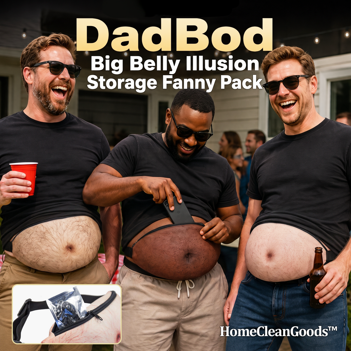 HomeCleanGoods™ DadBod Big Belly Illusion Storage Fanny Pack