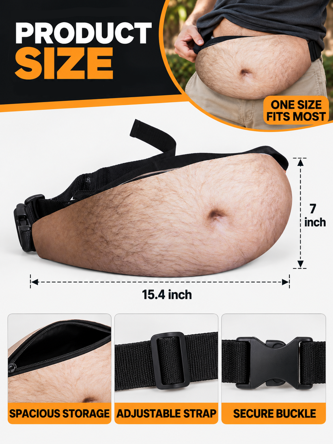 HomeCleanGoods™ DadBod Big Belly Illusion Storage Fanny Pack