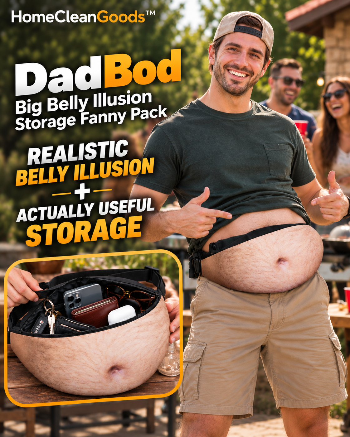 HomeCleanGoods™ DadBod Big Belly Illusion Storage Fanny Pack