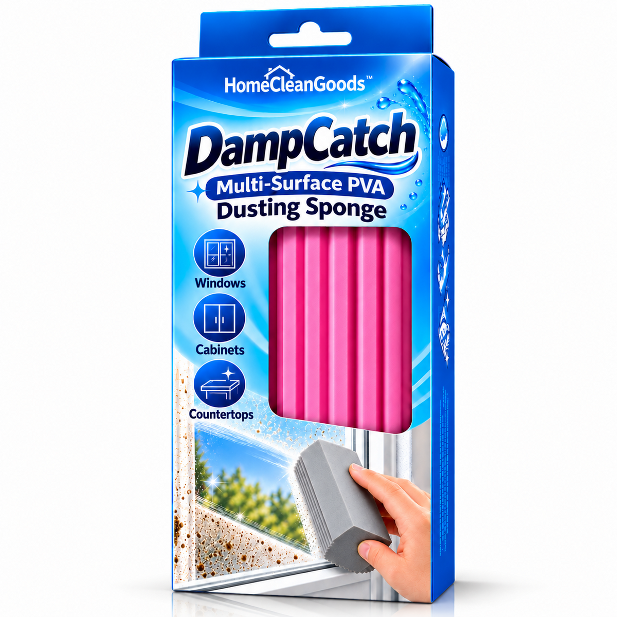 HomeCleanGoods™ DampCatch Multi-Surface PVA Dusting Sponge