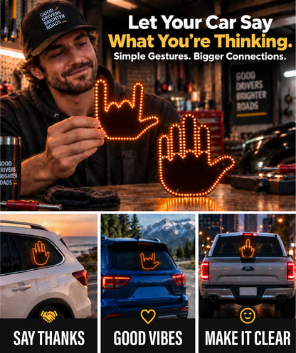 HomeCleanGoods™ DriveMoji Remote Hand Gesture Car LED Light