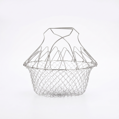 HomeCleanGoods™ FlexiCook Multi-Use Collapsible Fry & Strain Basket