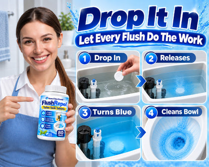 HomeCleanGoods™ FlushRepel Anti-Residue Deodorizing Toilet Tank Tablets