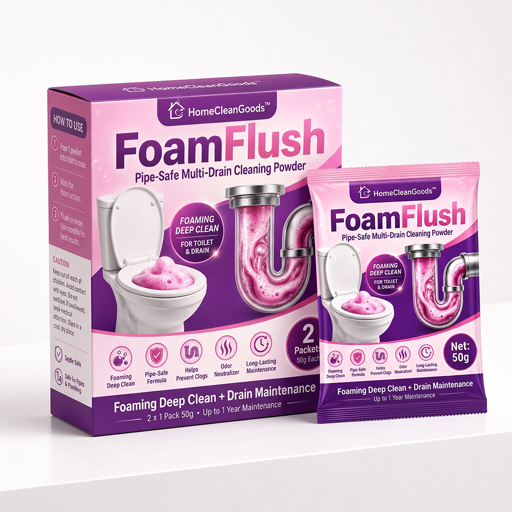 HomeCleanGoods™ FoamFlush Pipe-Safe Multi-Drain Cleaning Powder