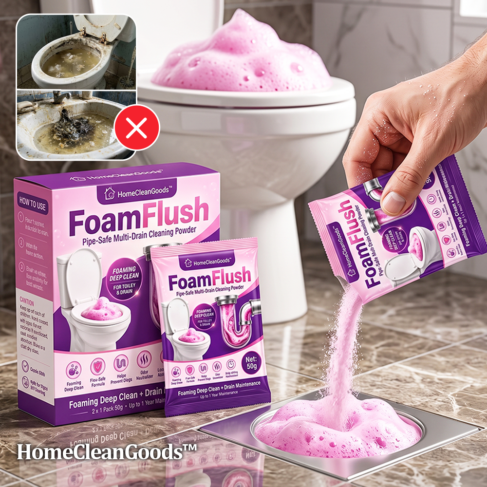 HomeCleanGoods™ FoamFlush Pipe-Safe Multi-Drain Cleaning Powder
