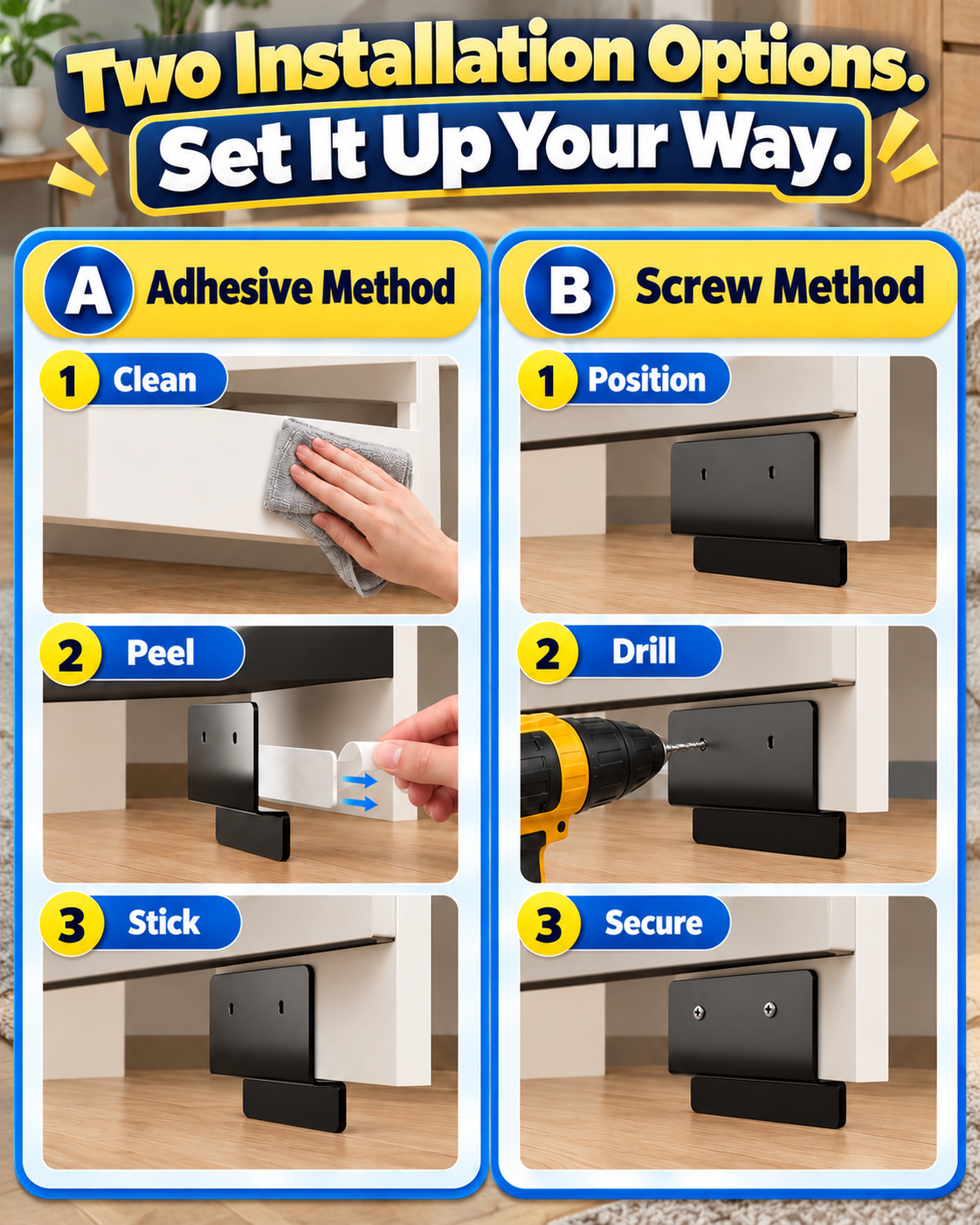 HomeCleanGoods™ FootPull Hands-Free Quick Cabinet Opener