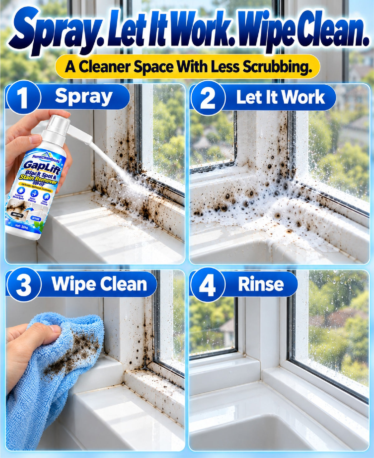 HomeCleanGoods™ GapLift Black Spot & Stain Remover Spray with Long Nozzle