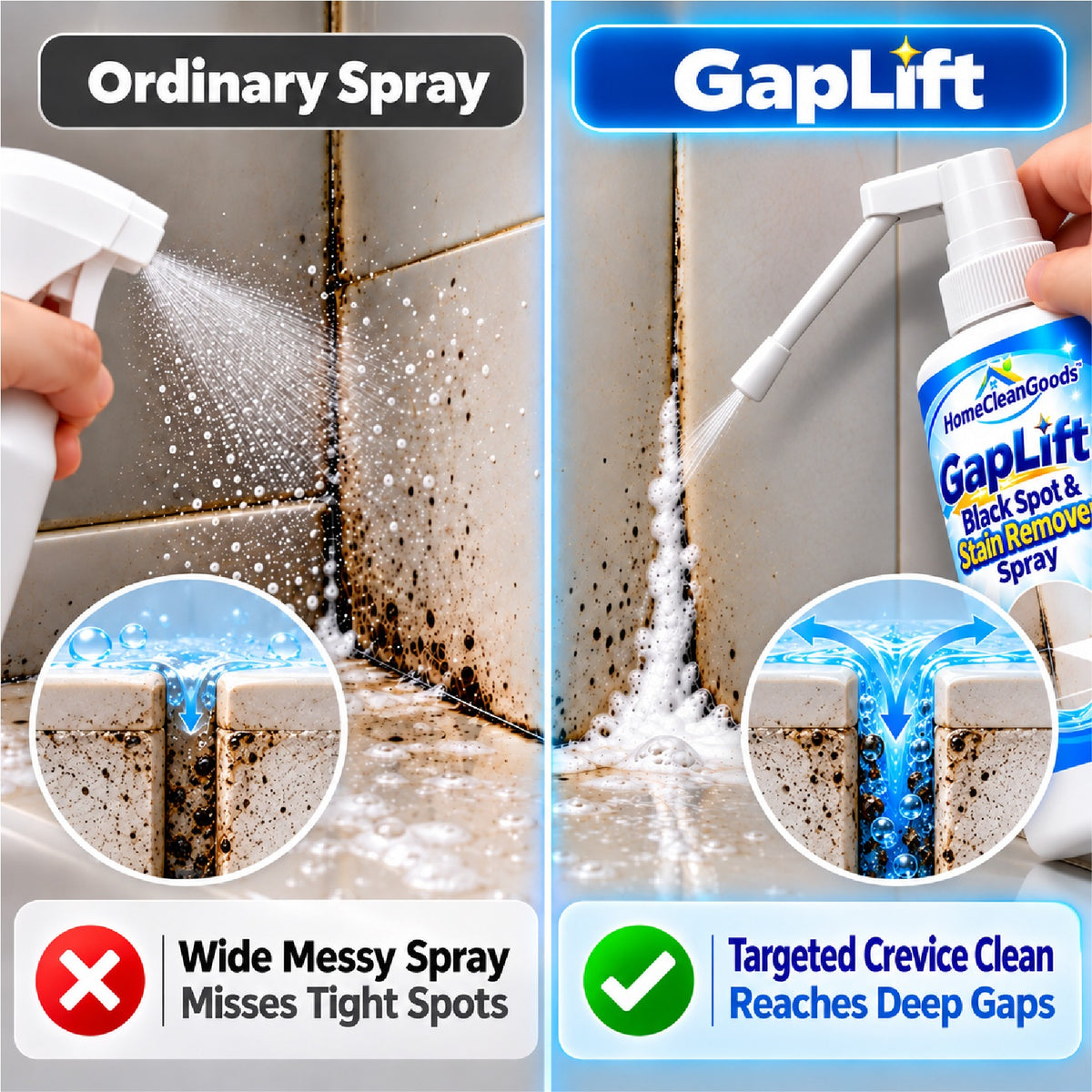 HomeCleanGoods™ GapLift Black Spot & Stain Remover Spray with Long Nozzle