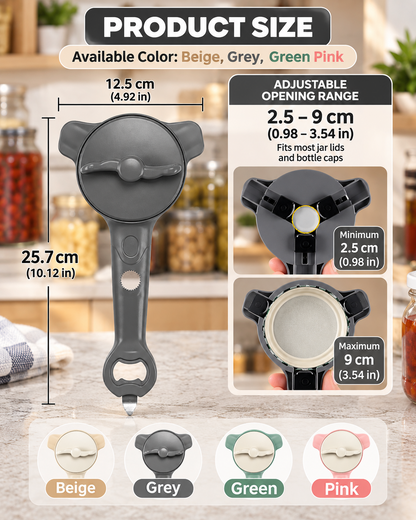 HomeCleanGoods™ GripLever 4-in-1 Adjustable 3-Claw Jar Opener