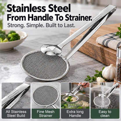 HomeCleanGoods™ GripStrain 2-in-1 Kitchen Strainer Tong