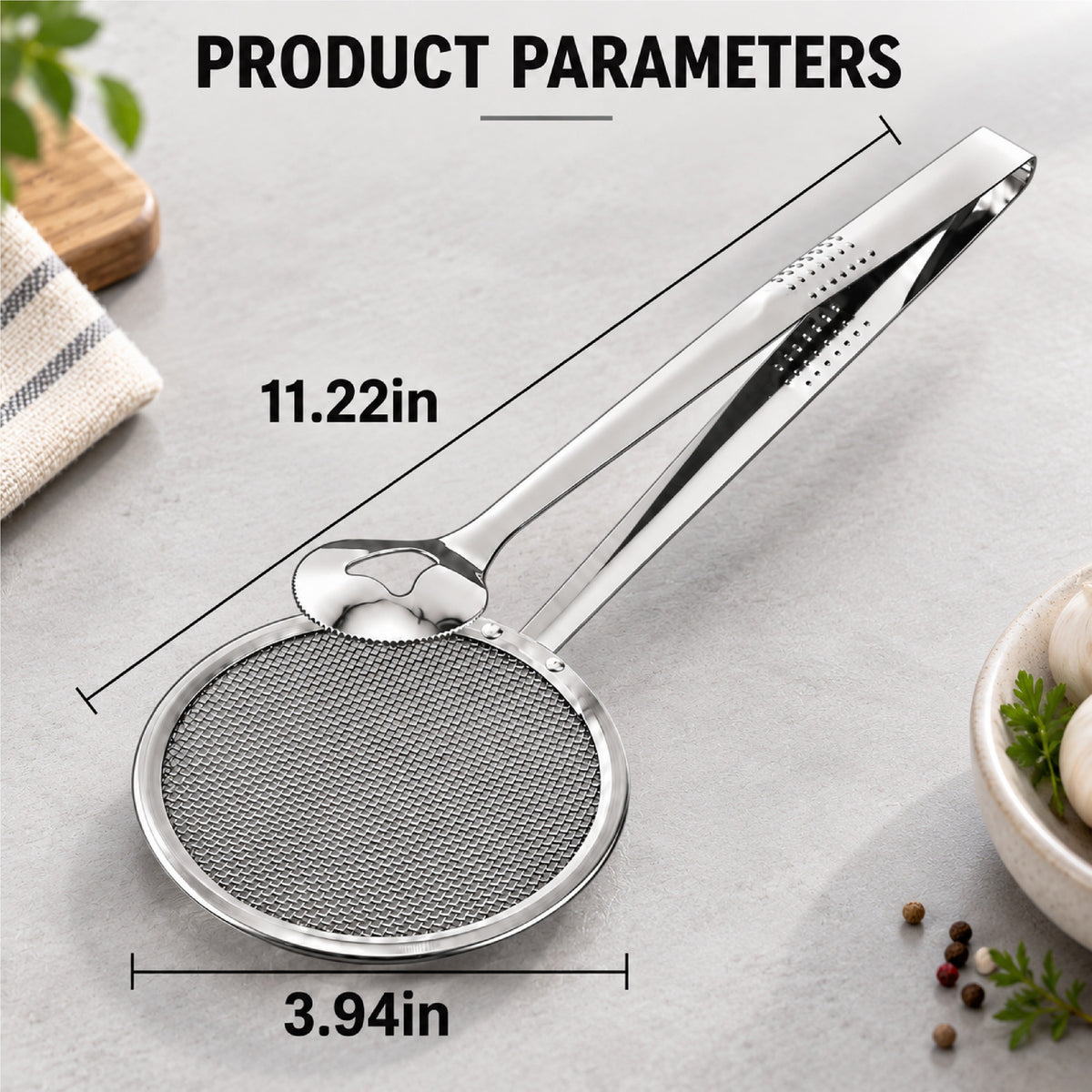 HomeCleanGoods™ GripStrain 2-in-1 Kitchen Strainer Tong