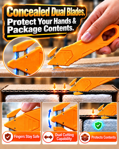 HomeCleanGoods™ GuardCut Concealed-Blade Package Safety Cutter
