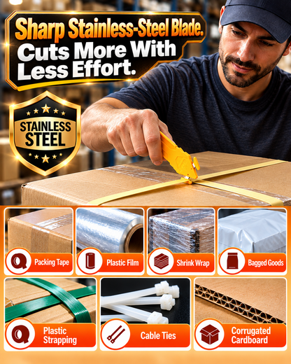HomeCleanGoods™ GuardCut Concealed-Blade Package Safety Cutter