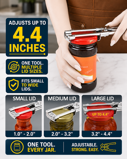 HomeCleanGoods™ LidEase Adjustable Grip-Assist Jar & Bottle Opener