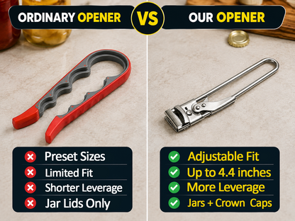 HomeCleanGoods™ LidEase Adjustable Grip-Assist Jar & Bottle Opener