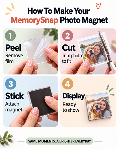 HomeCleanGoods™ MemorySnap DIY Acrylic Photo Magnet Making Kit