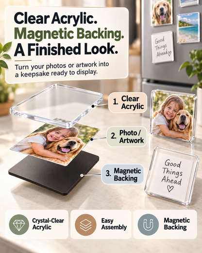 HomeCleanGoods™ MemorySnap DIY Acrylic Photo Magnet Making Kit