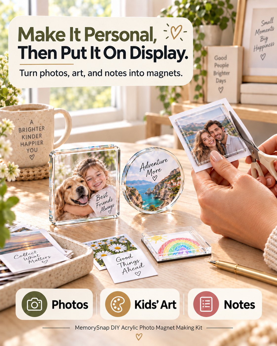 HomeCleanGoods™ MemorySnap DIY Acrylic Photo Magnet Making Kit