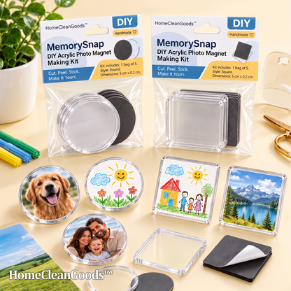 HomeCleanGoods™ MemorySnap DIY Acrylic Photo Magnet Making Kit