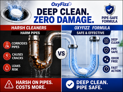 HomeCleanGoods™ OxyFizz Pipe-Safe Drain Cleaning Tablets