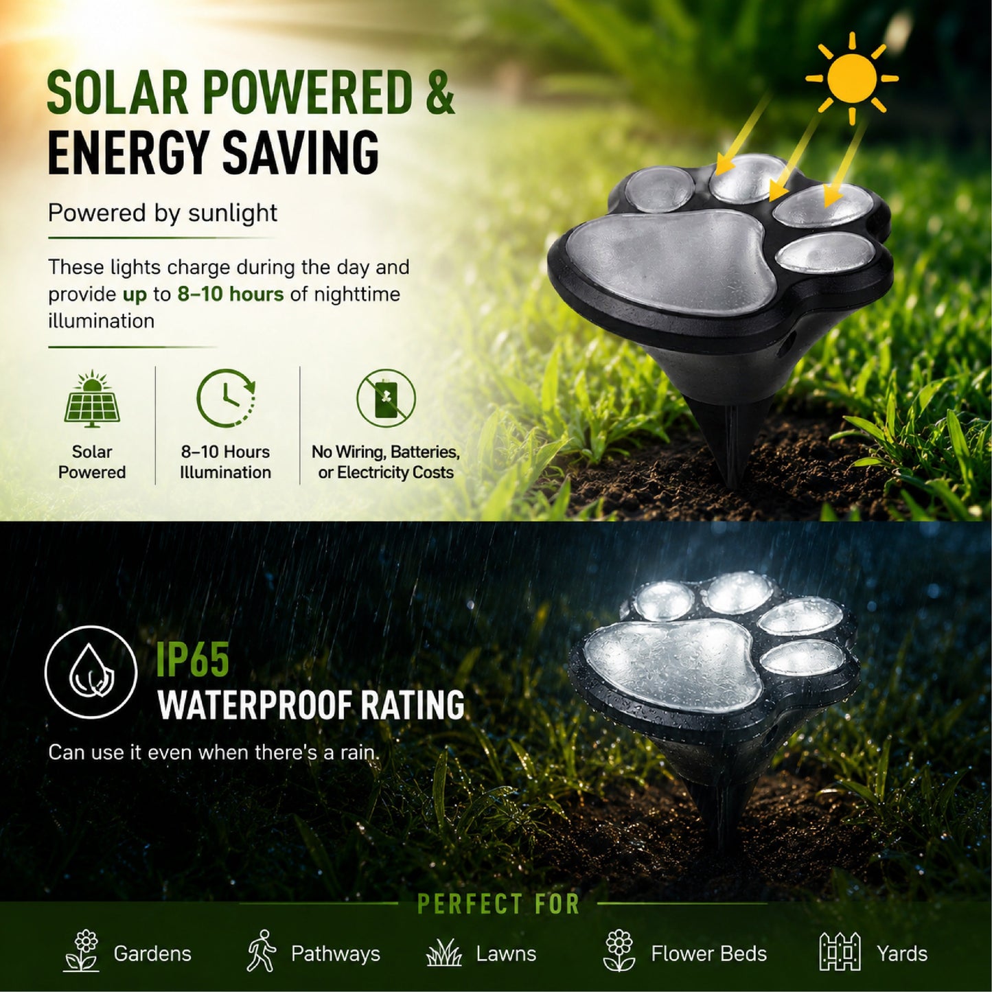 HomeCleanGoods™ PawGuard Solar Lawn Lights Pest Repeller