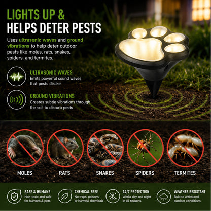 HomeCleanGoods™ PawGuard Solar Lawn Lights Pest Repeller