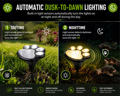HomeCleanGoods™ PawGuard Solar Lawn Lights Pest Repeller