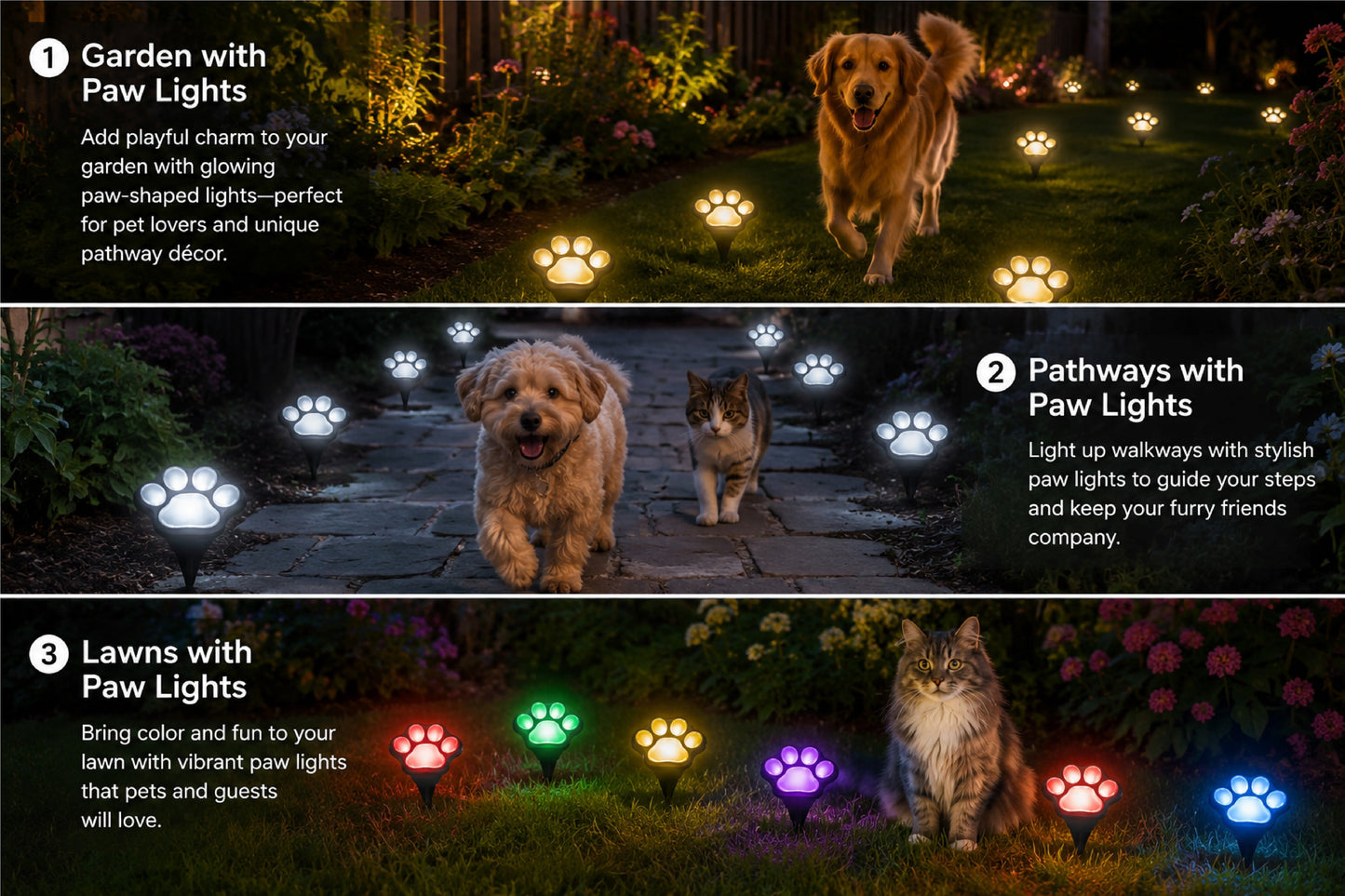 HomeCleanGoods™ PawGuard Solar Lawn Lights Pest Repeller