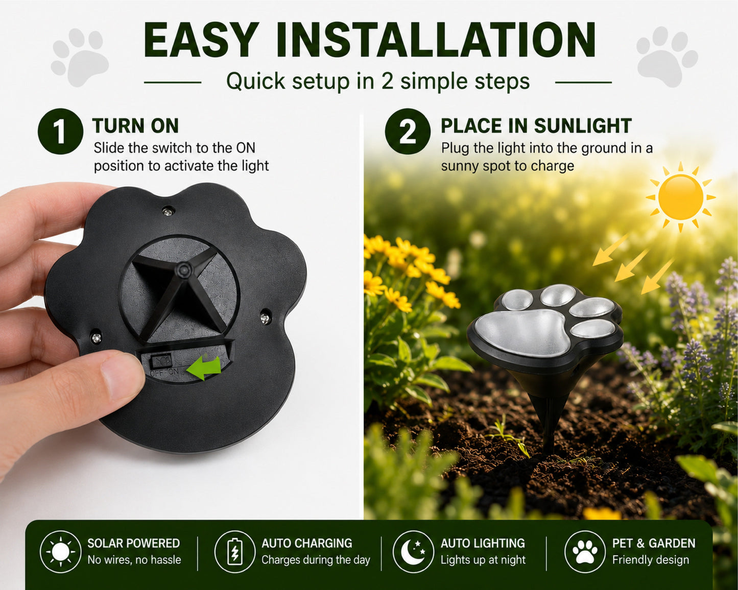 HomeCleanGoods™ PawGuard Solar Lawn Lights Pest Repeller