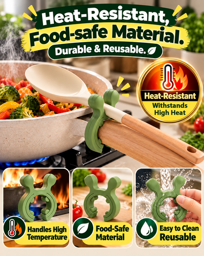 HomeCleanGoods™ PotClip Flexible Heat-resistant Utensil Holder